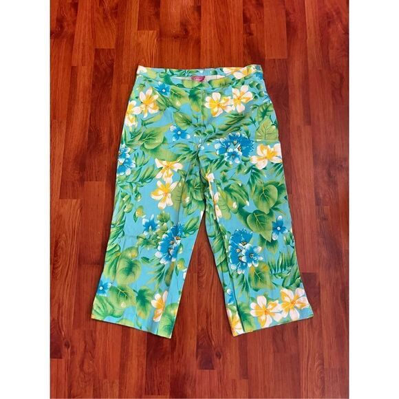Pappagallo Tropical Print  Capris Pants Size 10P - Picture 1 of 9